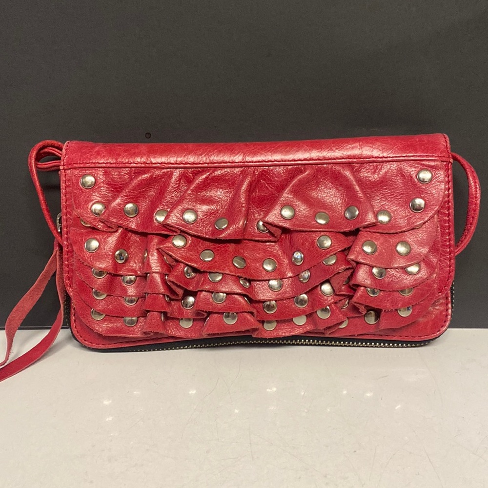 SUSAN FARBER Collections Studded Clutch Zip Purse